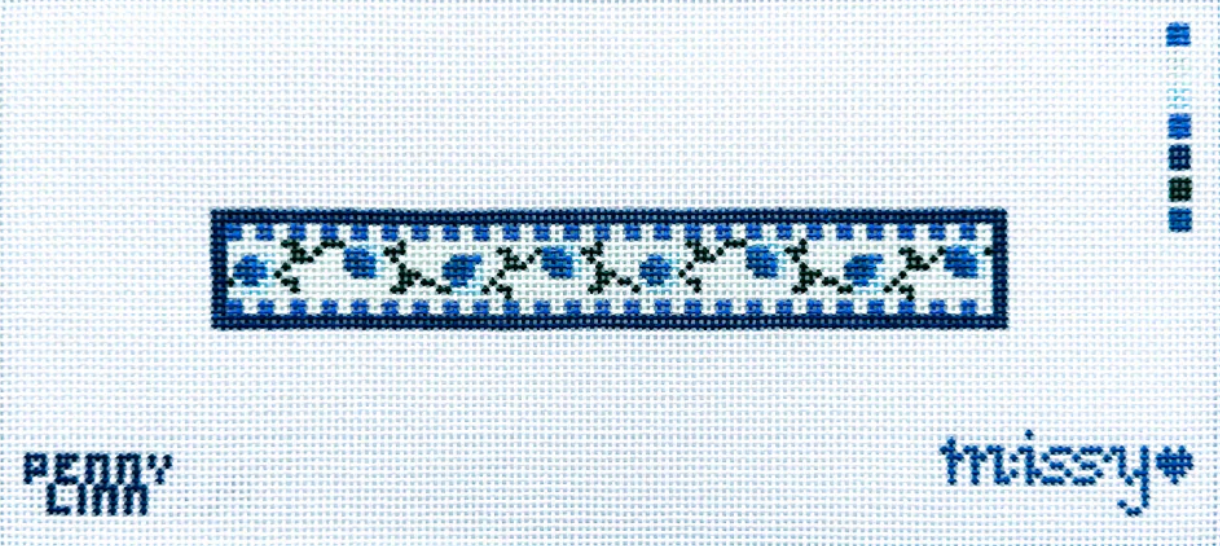 Blue Checkered Rose Key Fob