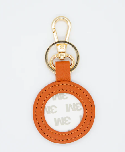 Leather Key Fob - Orange
