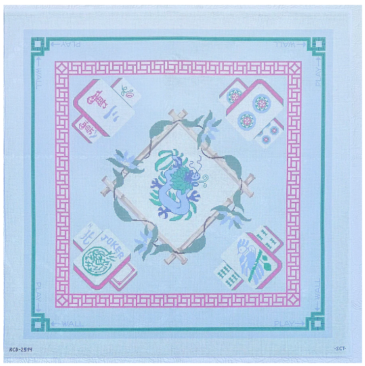 Mahjong Mat - Blue and Pink