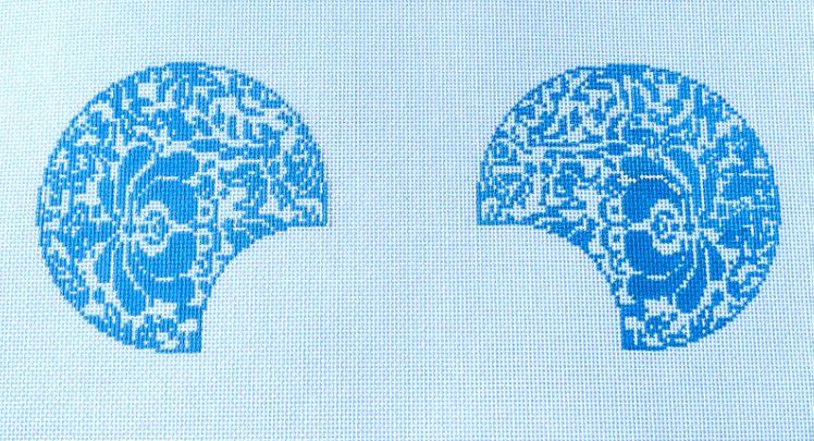 Mouse Ears - Blue Damask