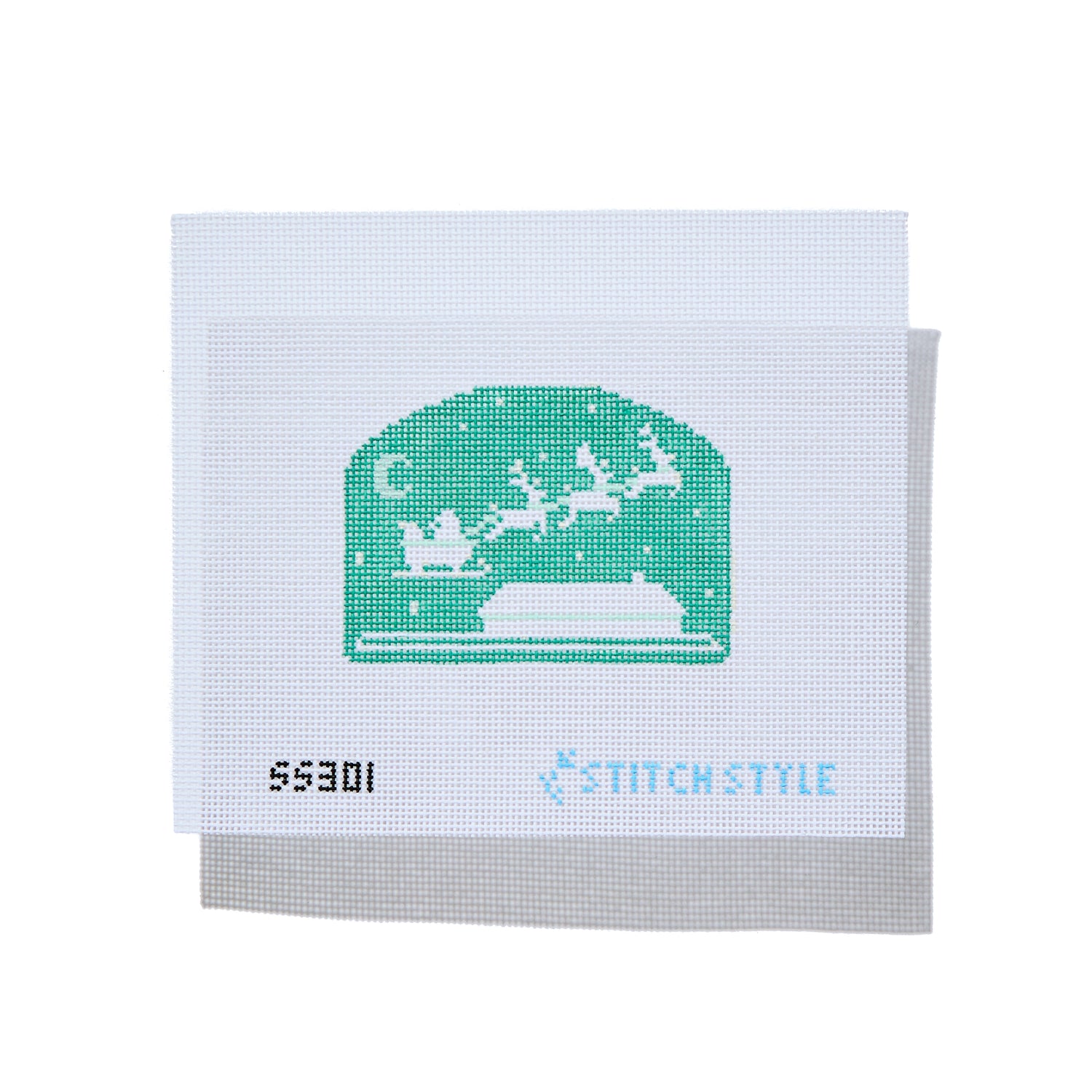 Mint Green Christmas Scene - Santa &amp; Reindeer