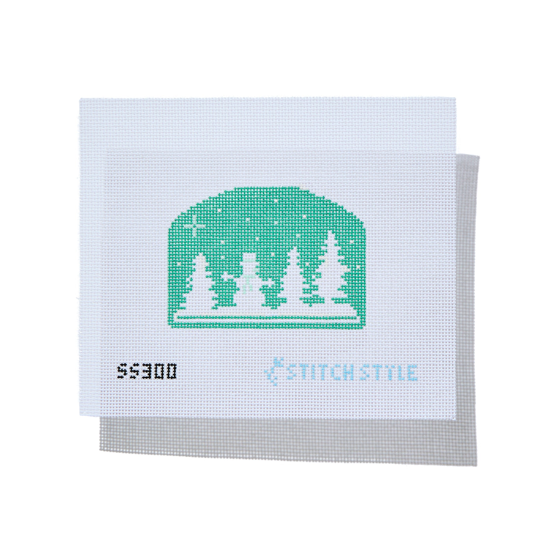 Mint Green Christmas Scene - Snowman
