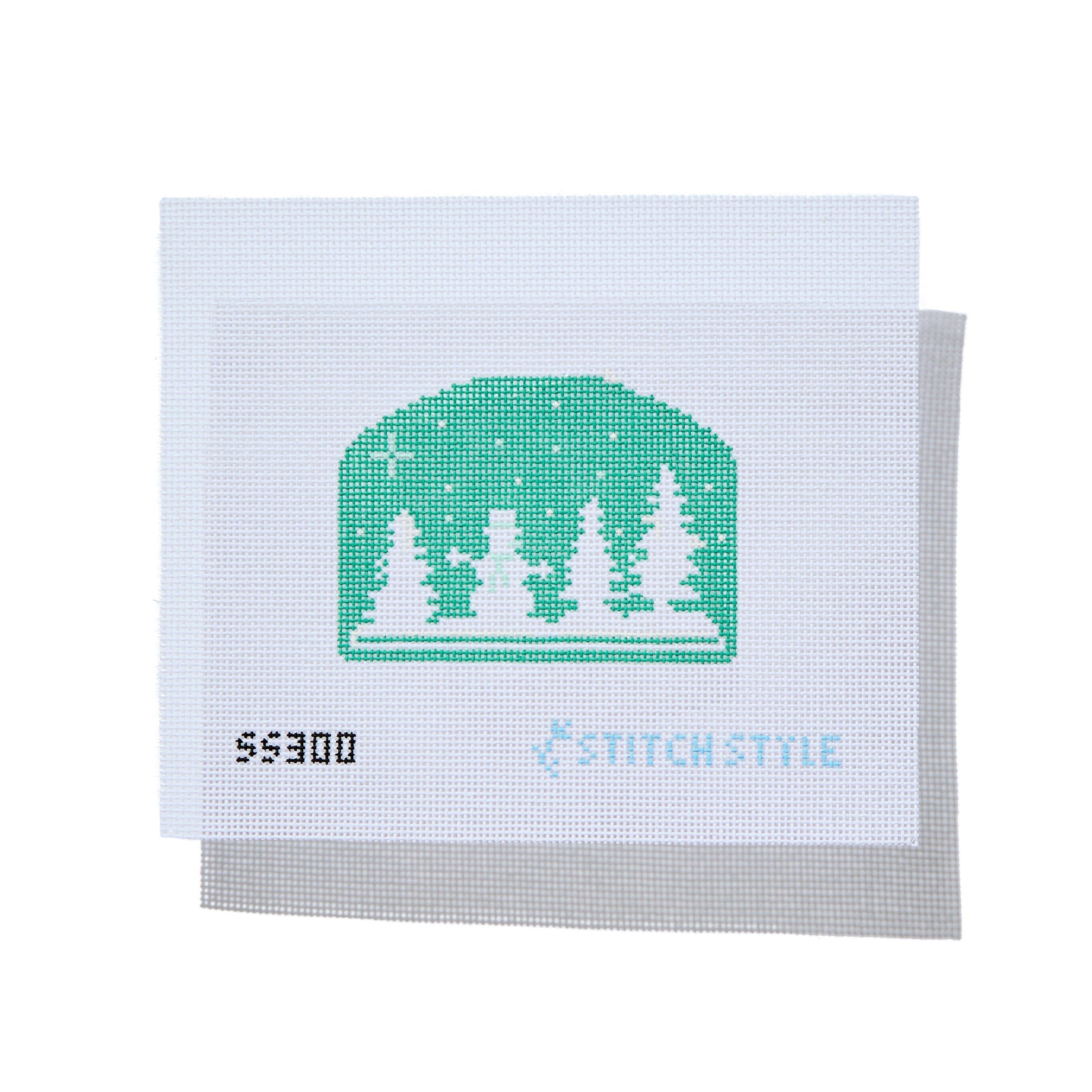 Mint Green Christmas Scene - Snowman