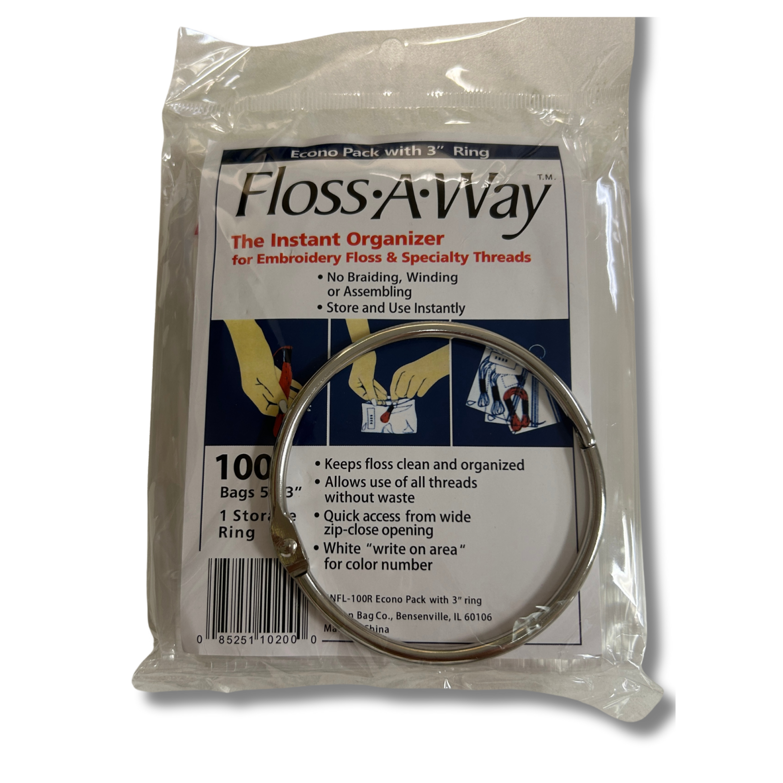 Floss Away Bag w/Ring (100)