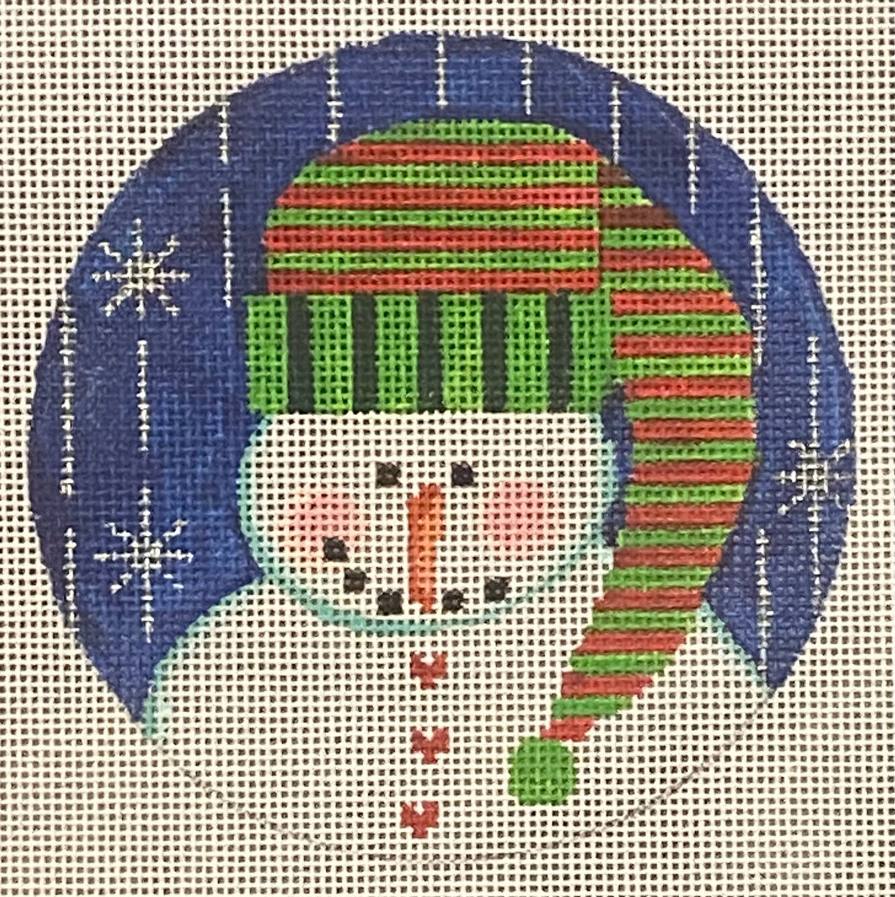 X0957 Snowman w/a Heart Striped Hat