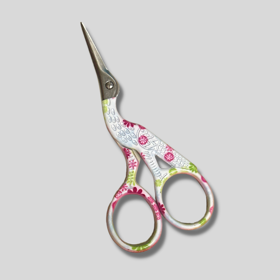 Embroidery Scissors - Pink Crane