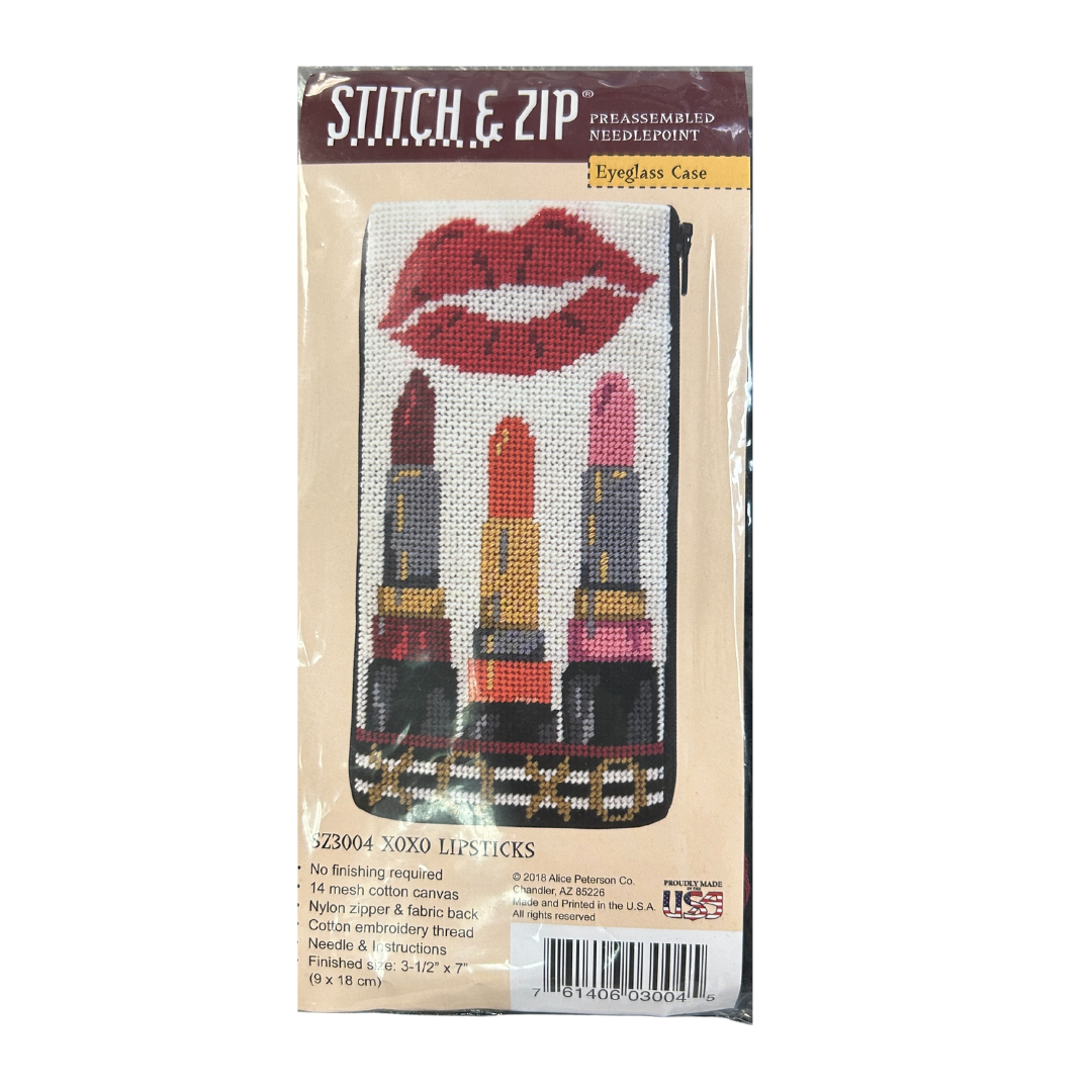 Stitch &amp; Zip Eyeglass Case - Lip Sticks