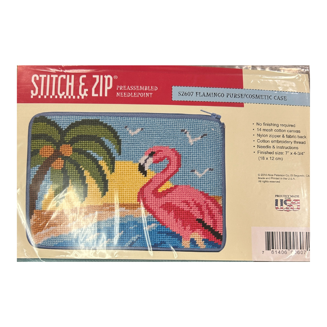 Stitch &amp; Zip Cosmetic Case - Flamingo