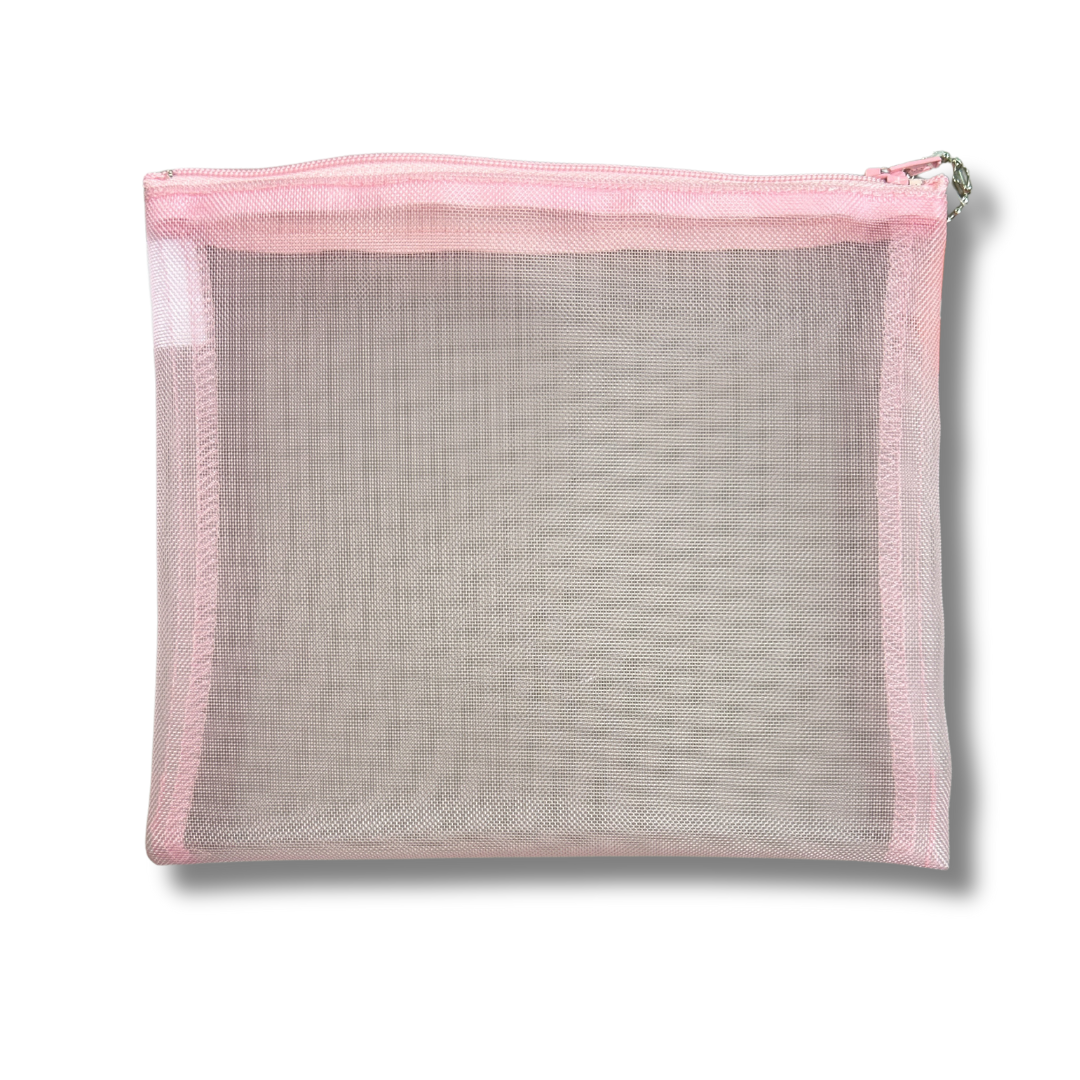 Mesh Zip Case 6&quot;x7&quot; - Pink