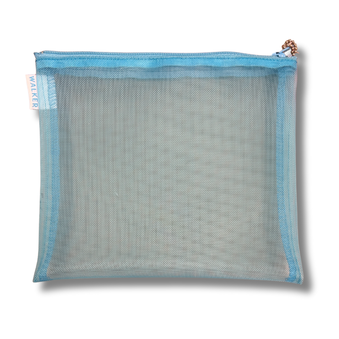 Mesh Zip Case 6&quot;x7&quot; - Aqua