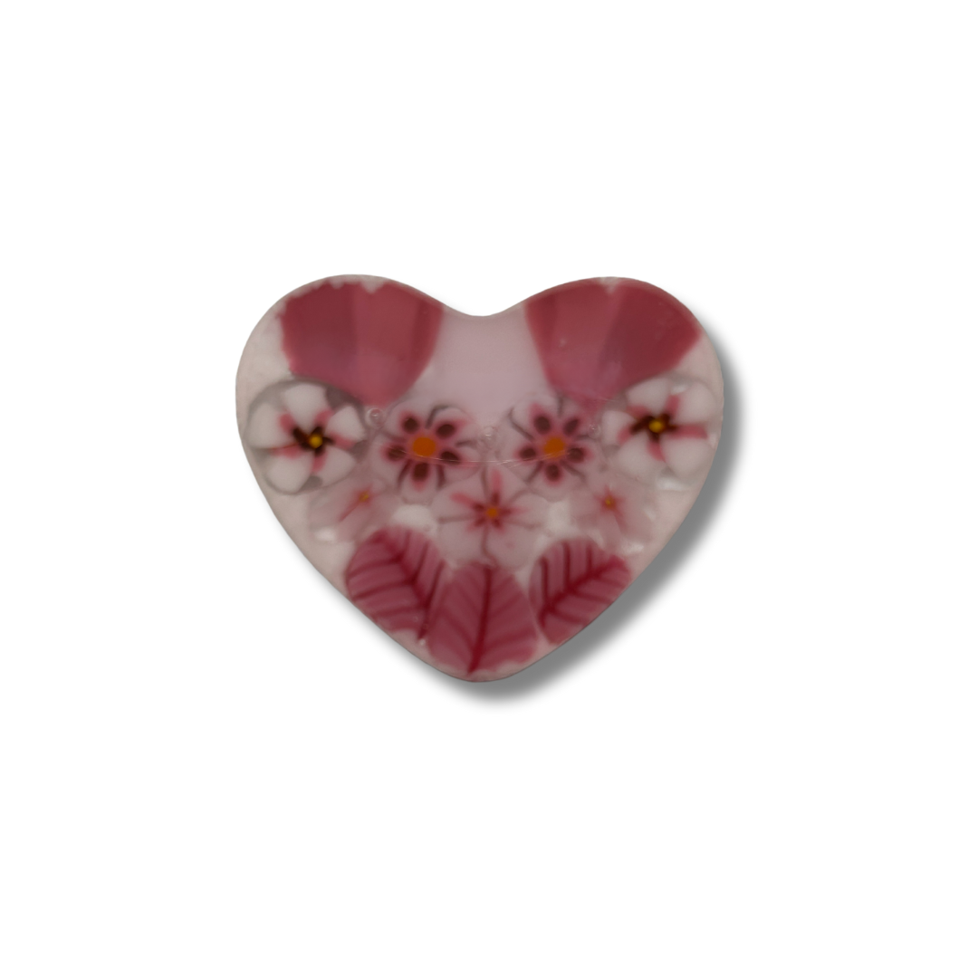 Needle Minder - Floral Glass Heart