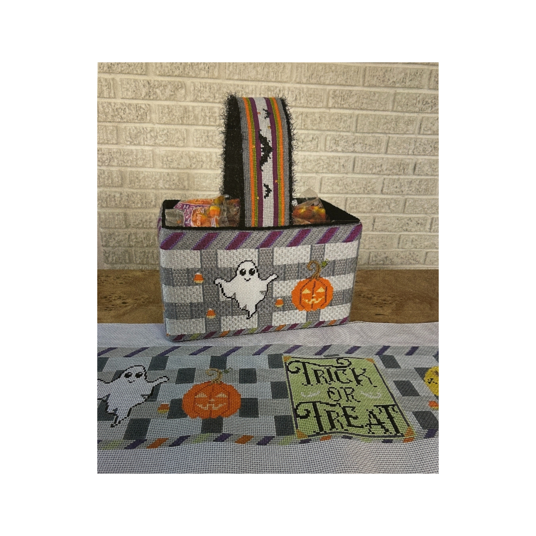 Halloween Basket and Handle w/Stitch Guide