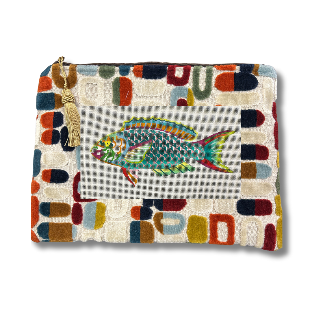 Anna Bag - with Colorful Fish Canvas