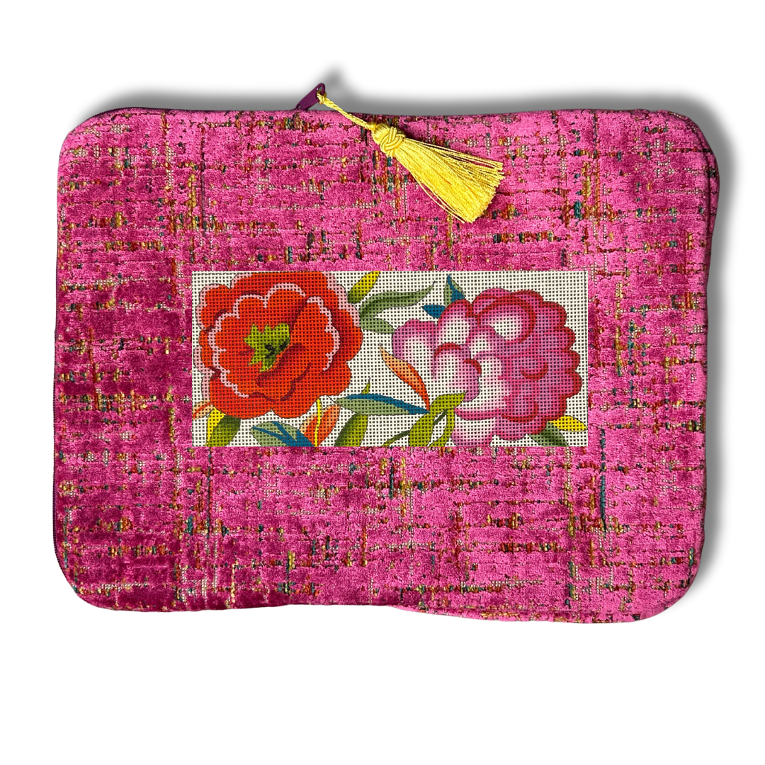 Laptop Cover with Floral Canvas