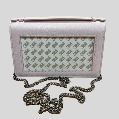 Clutch - Blush Leather - Silver Chain