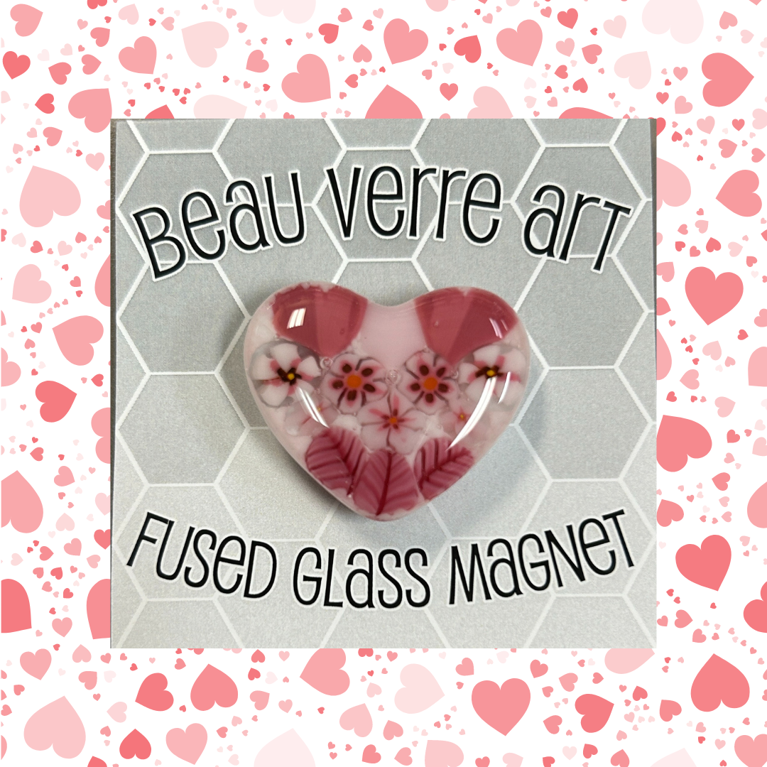 Needle Minder - Floral Glass Heart