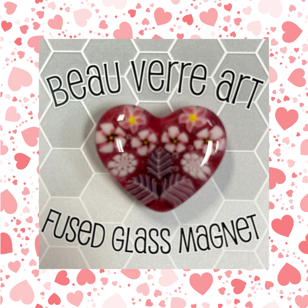 Needle Minder - Floral Glass Heart