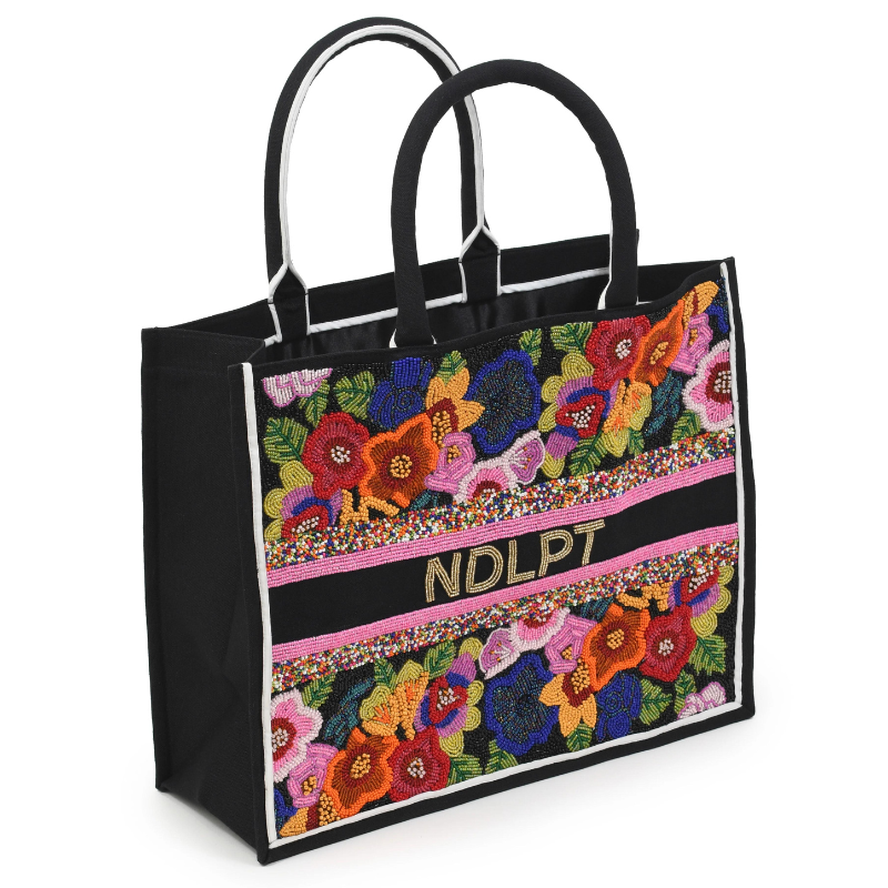 Beaded Tote  -  Midnight Garden