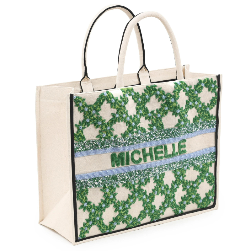 Beaded Tote  -  Garden Trellis