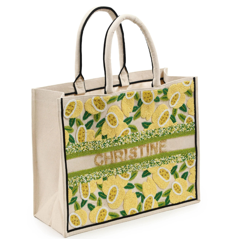 Beaded Tote  -  Amalfi Lemon