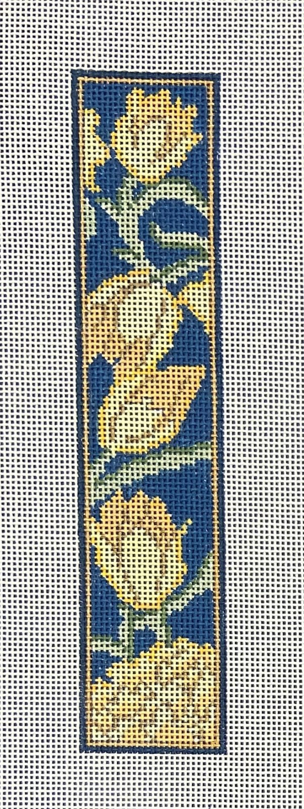 Yellow Blooms on blue bookmark