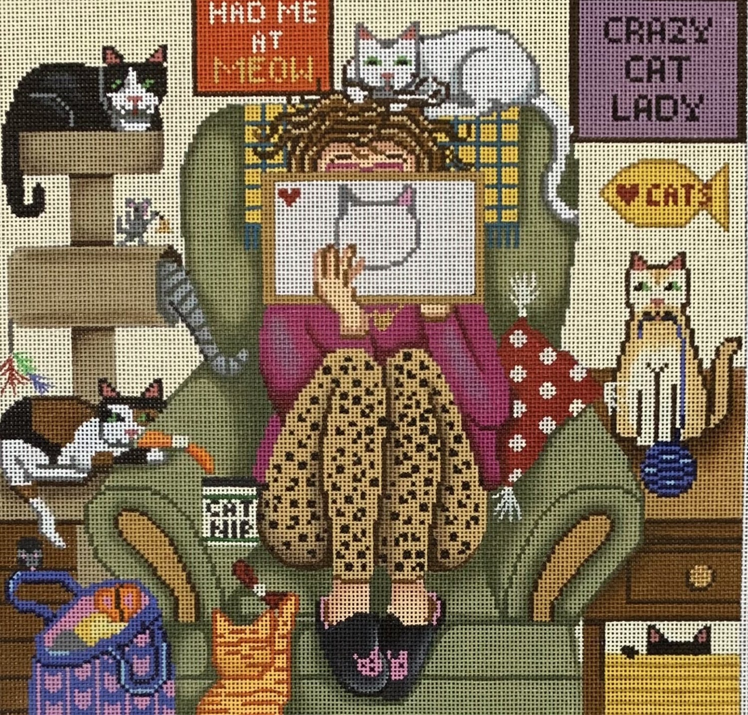 Stitching Girl - Crazy Cat Lady