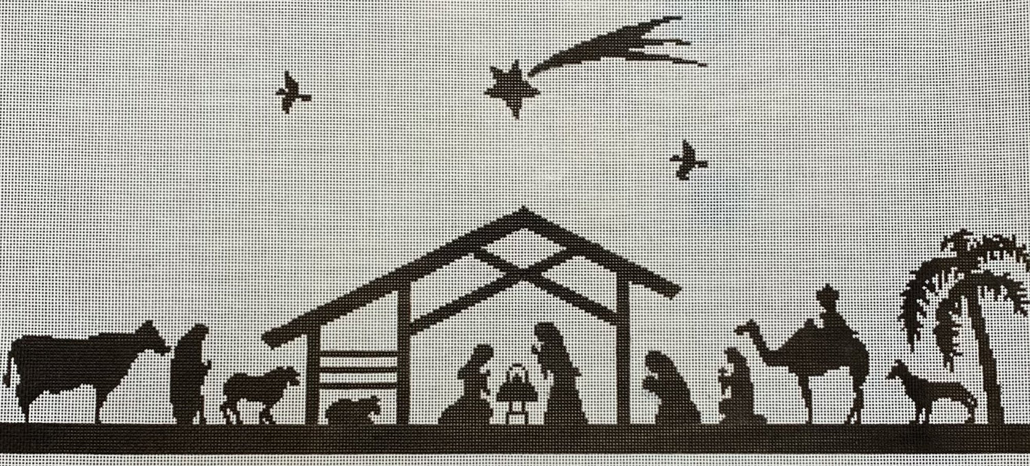 Black &amp; White Nativity Silhouette