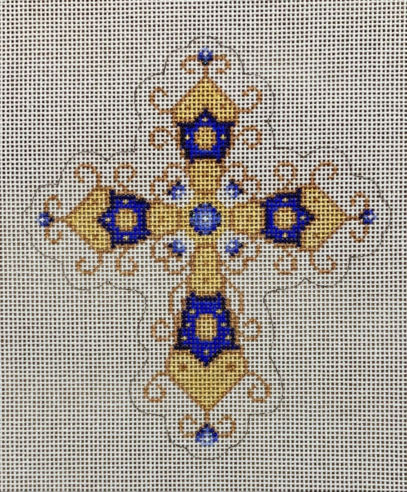 Cross - Blue &amp; Gold