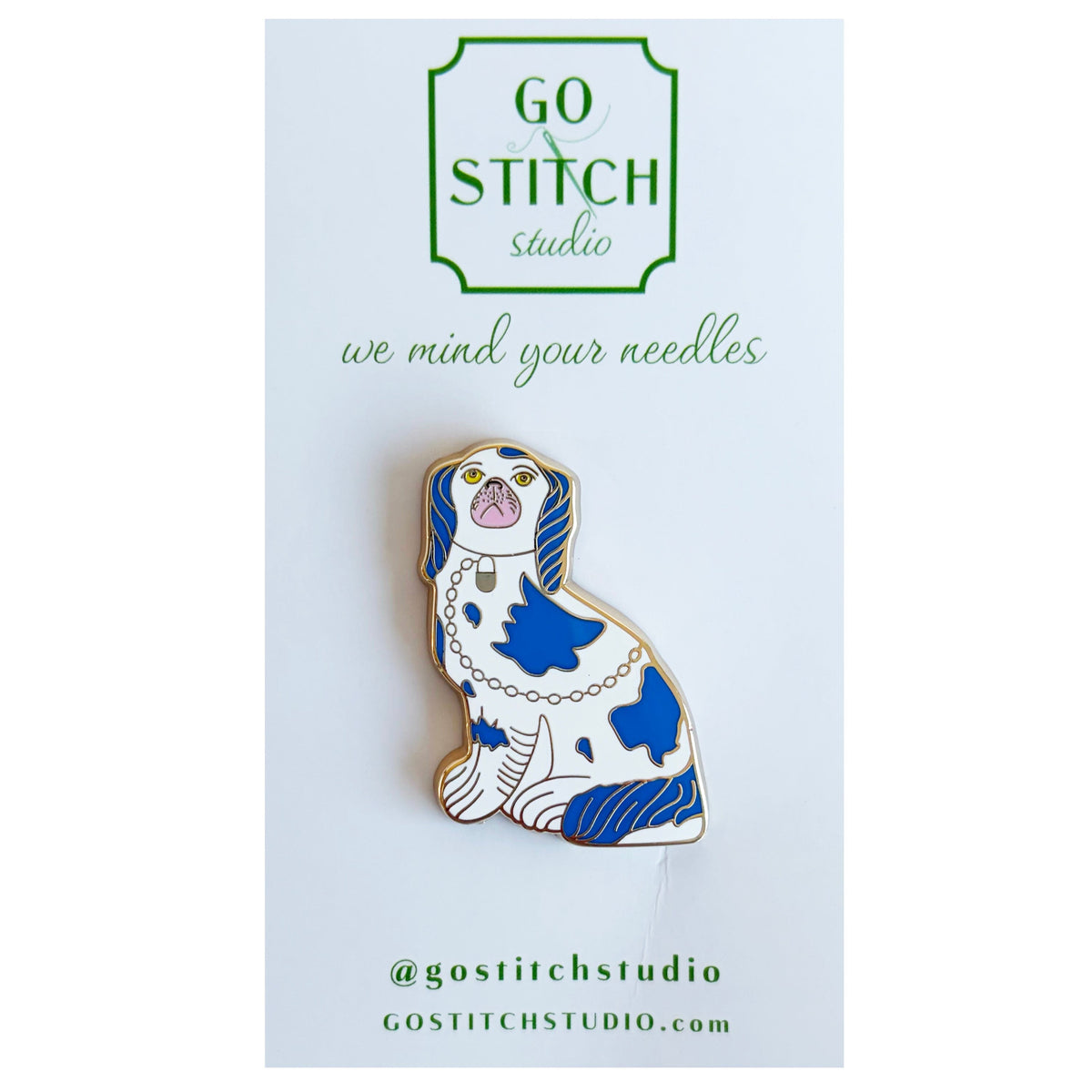 Needle Minder - Blue Staffordshire Dog