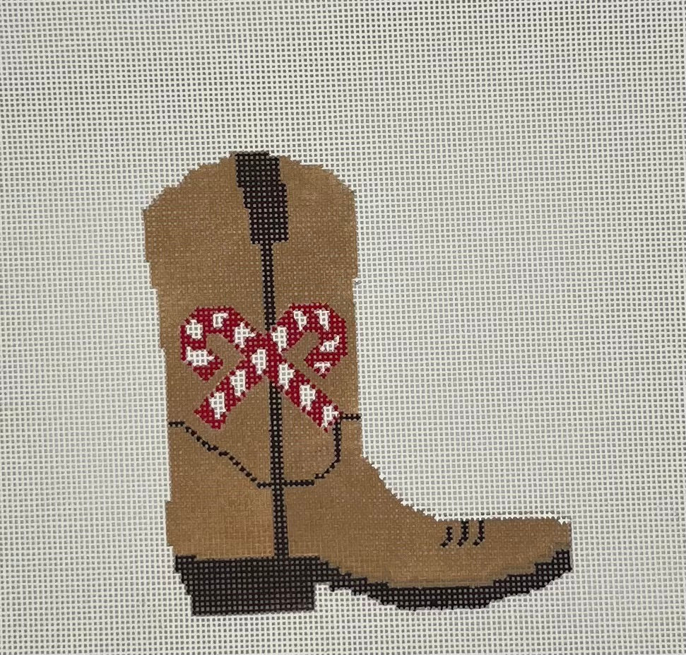 Candy Cane Cowboy Boot