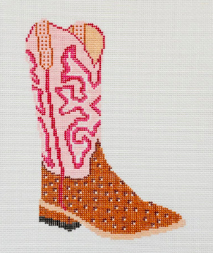 Pink Cowboy Boot Canvas