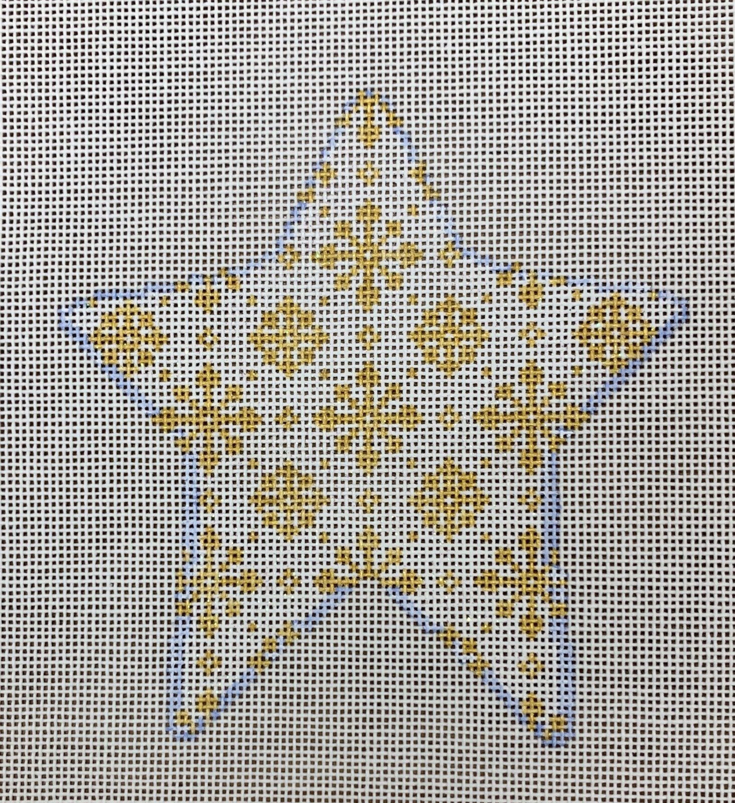 Gold Snowflakes on White Star