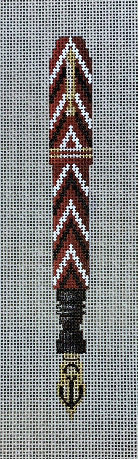 Red/Black/Ivory Pen on Pewter