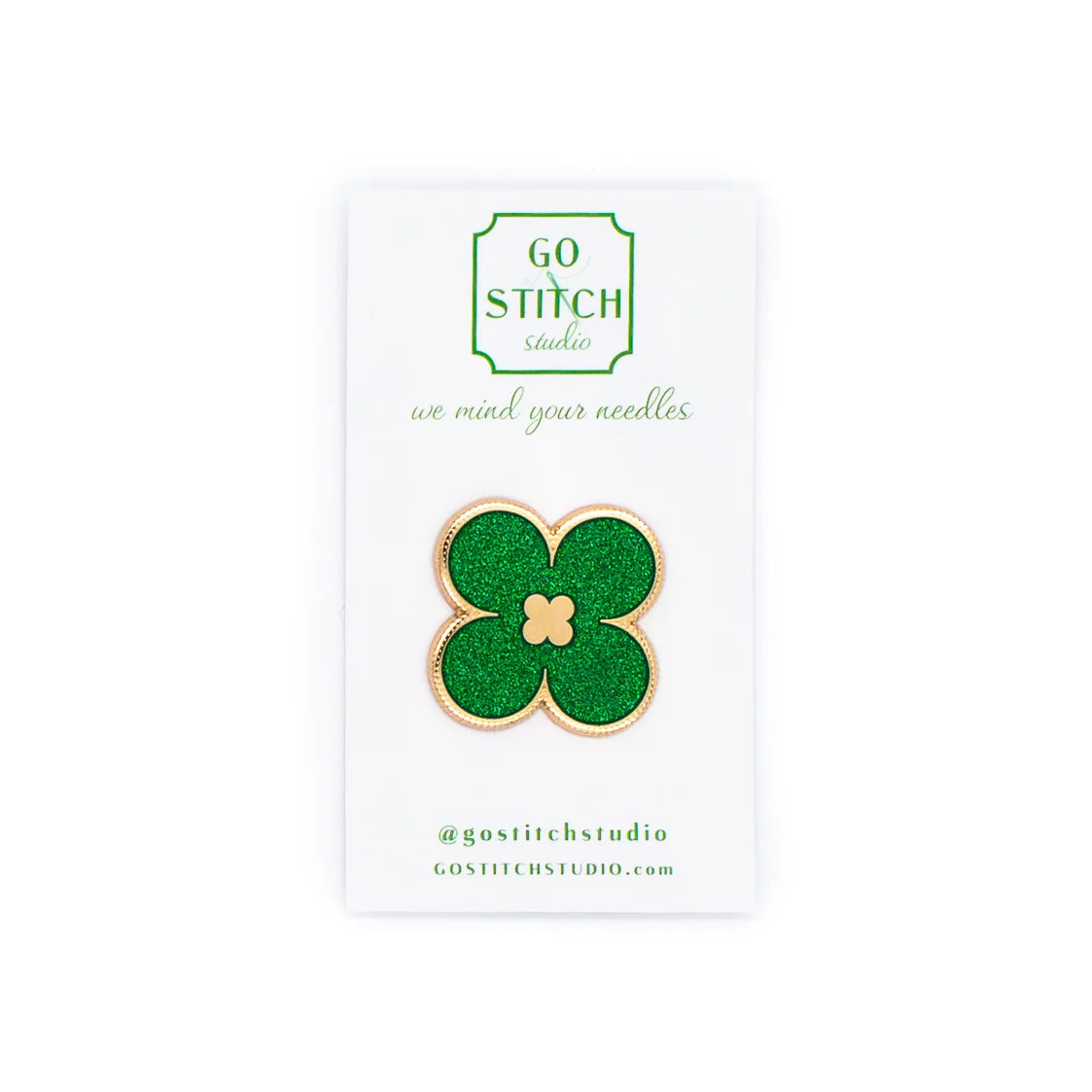 Needle Minder - Green Glitter Clover