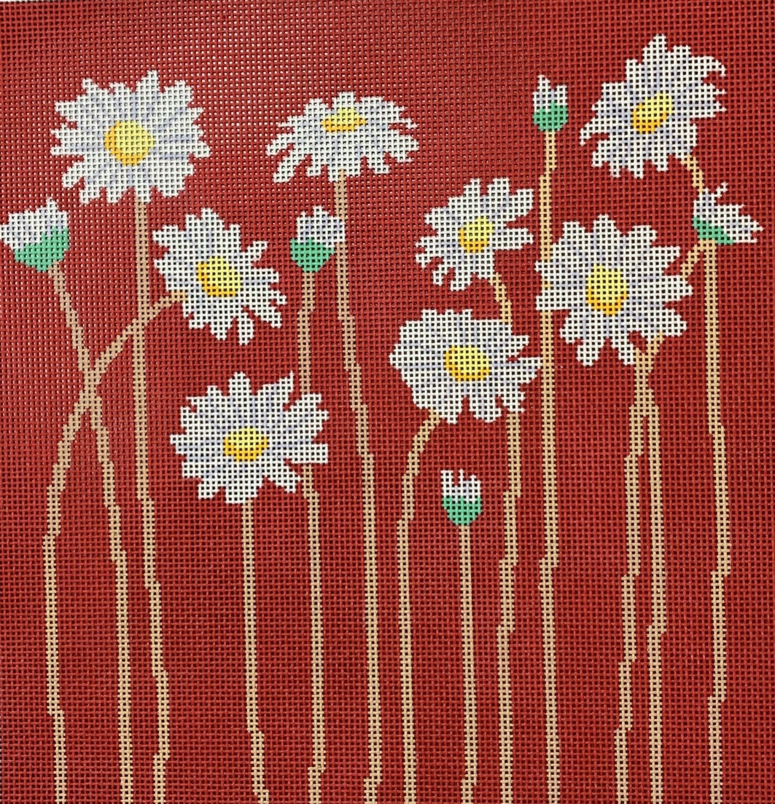Daisies on Red