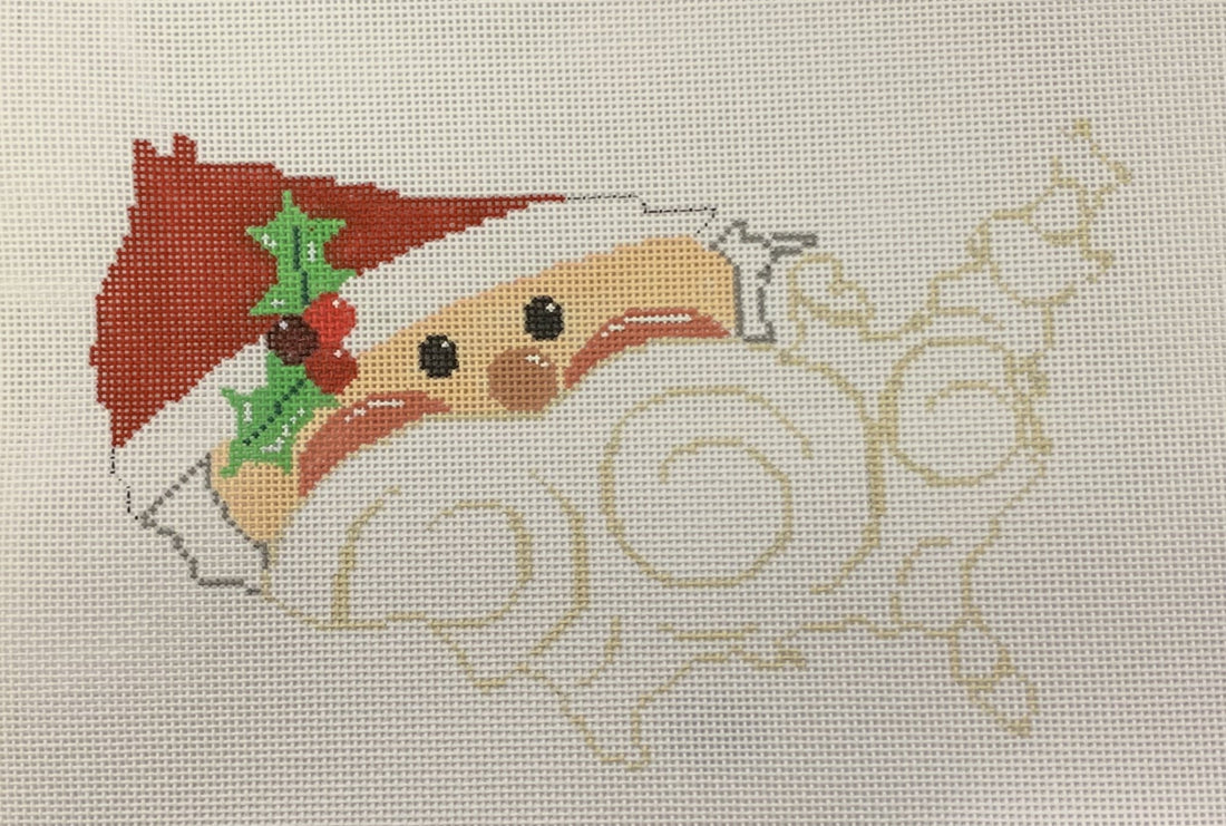 United States State Shaped Santa