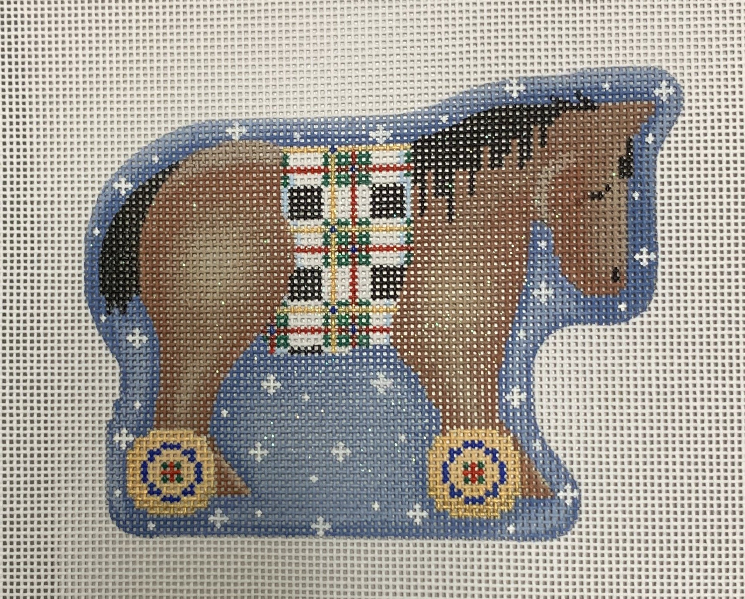 Bay Horse on Wheels Ornament
