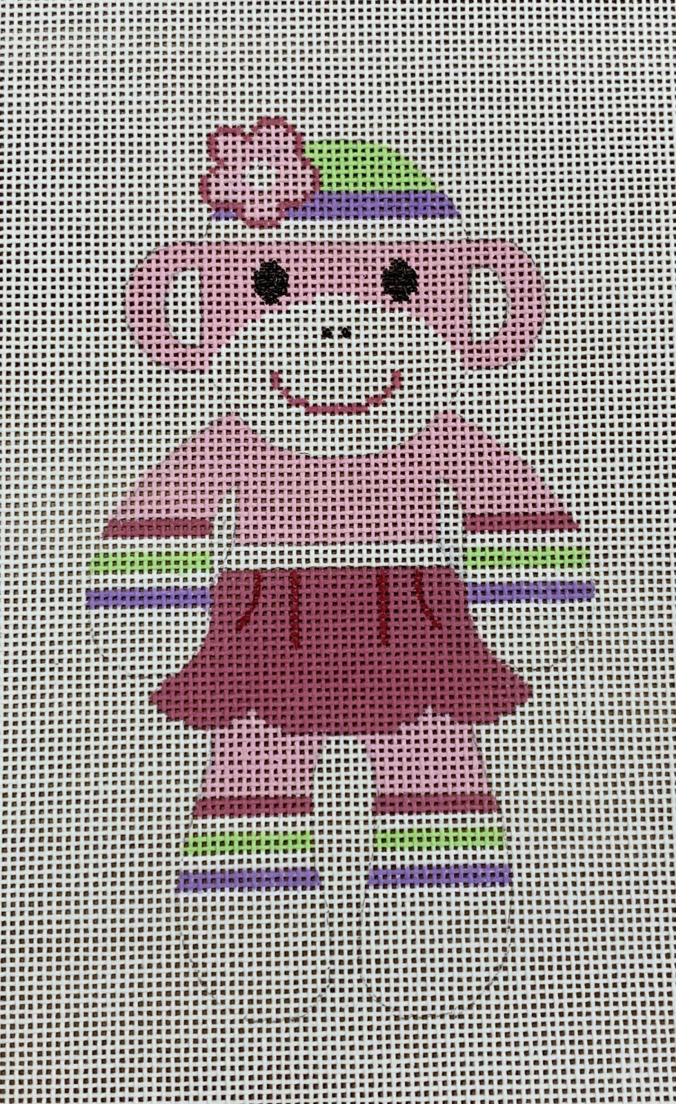Sock Monkey - Pink Skirt