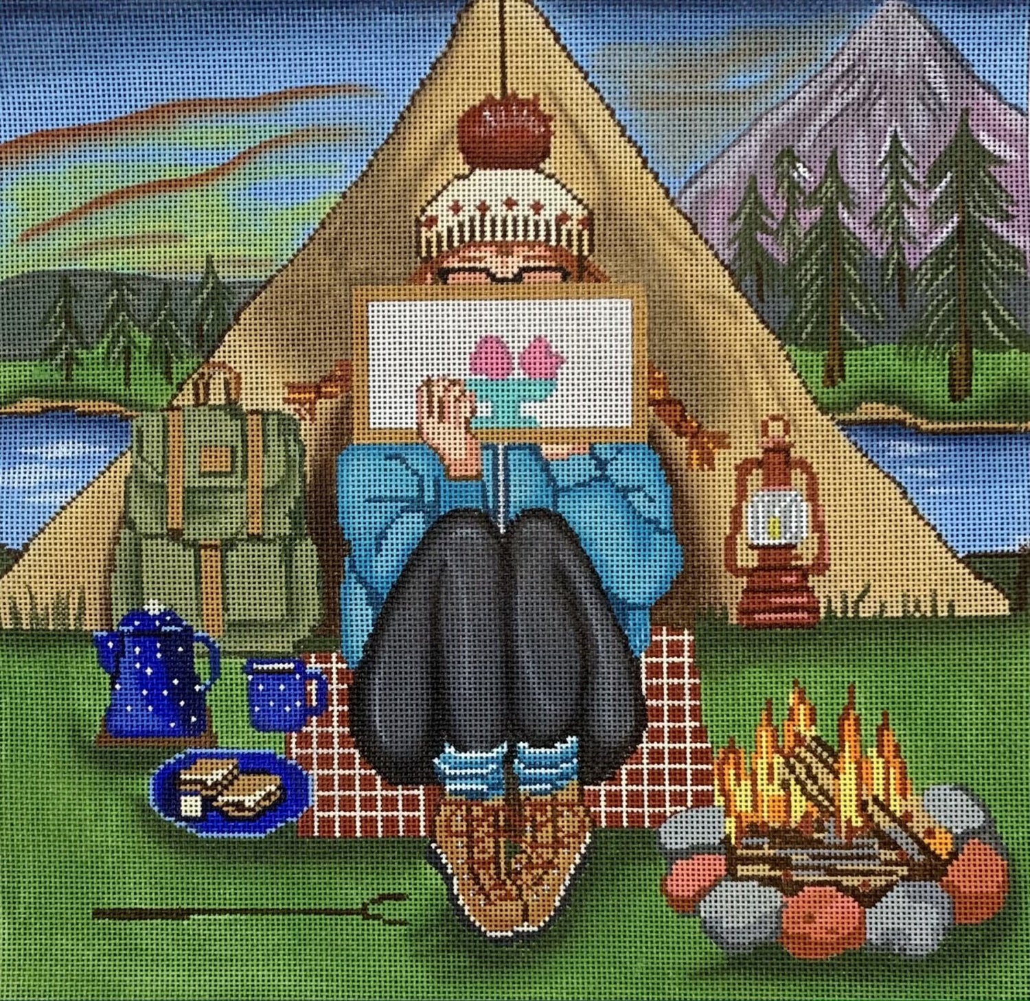 Stitching Girl Camping