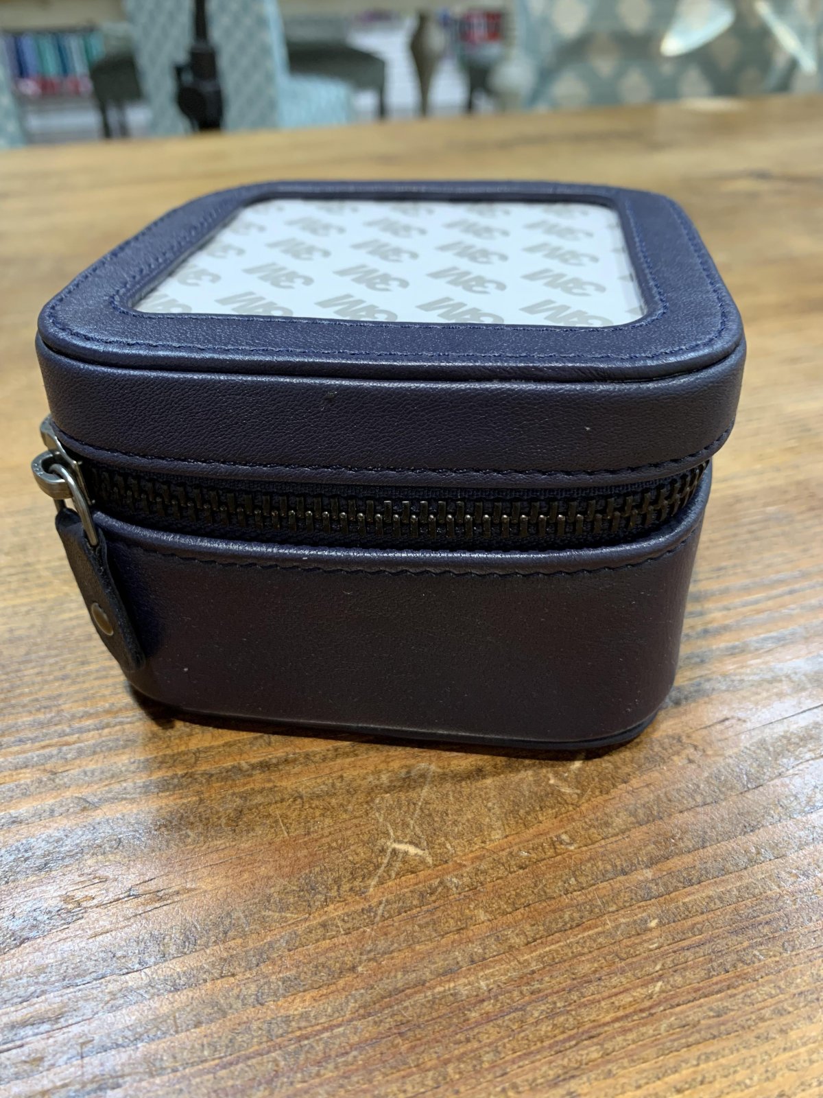 Leather Jewelry Case - Navy Blue