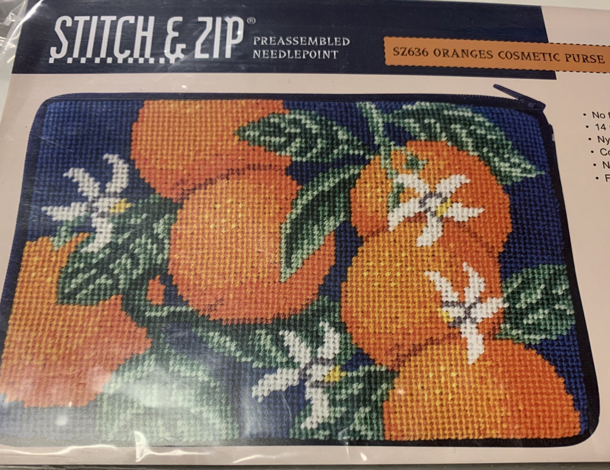 Oranges Cosmetic Purse Stitch &amp; Zip