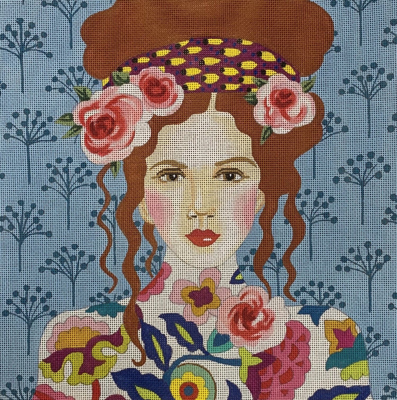 Lady w/ Light Blue Background
