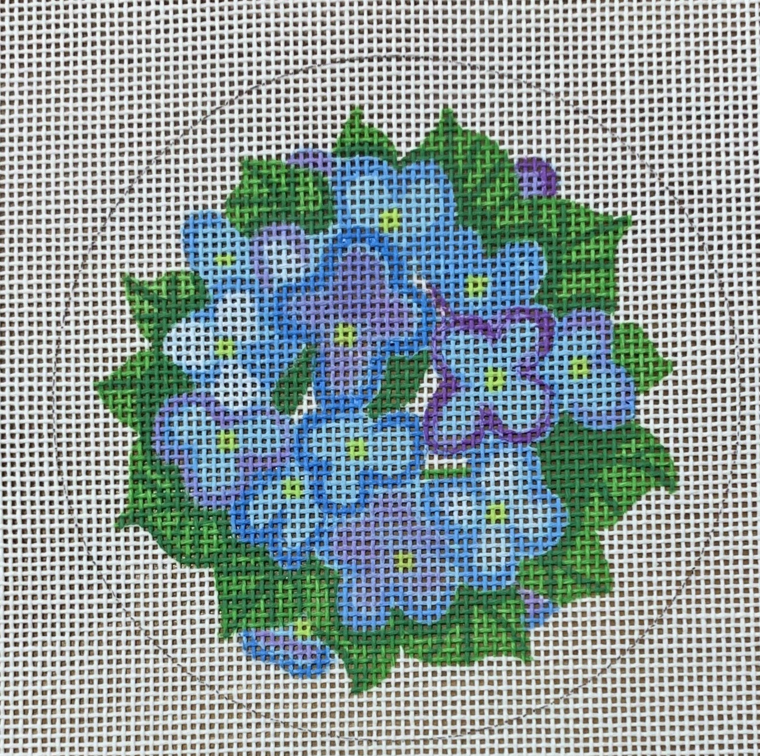 Blue Hydrangeas Round Insert