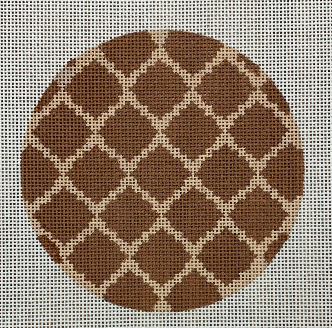 Brown Patterned Round