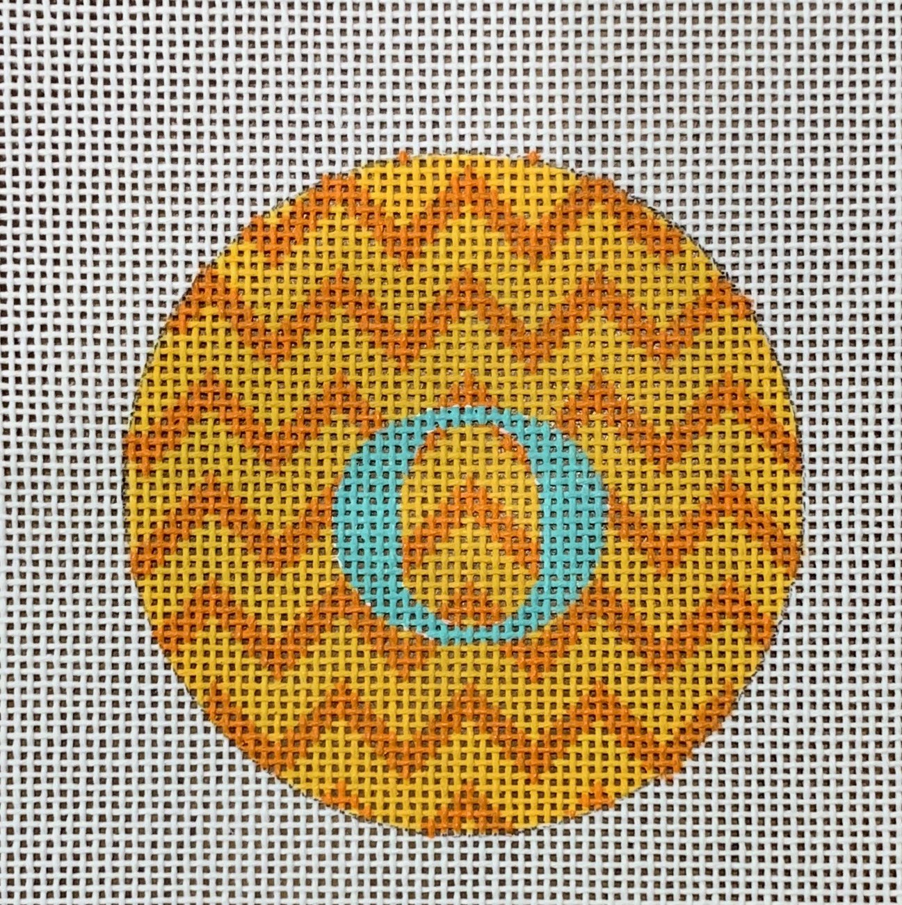 Bright Letter Disk-Oranges Zig Zag w/Turquoise Letter