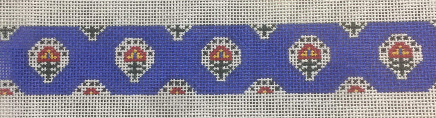 Flowers w/ Blue Bkgrd Belt