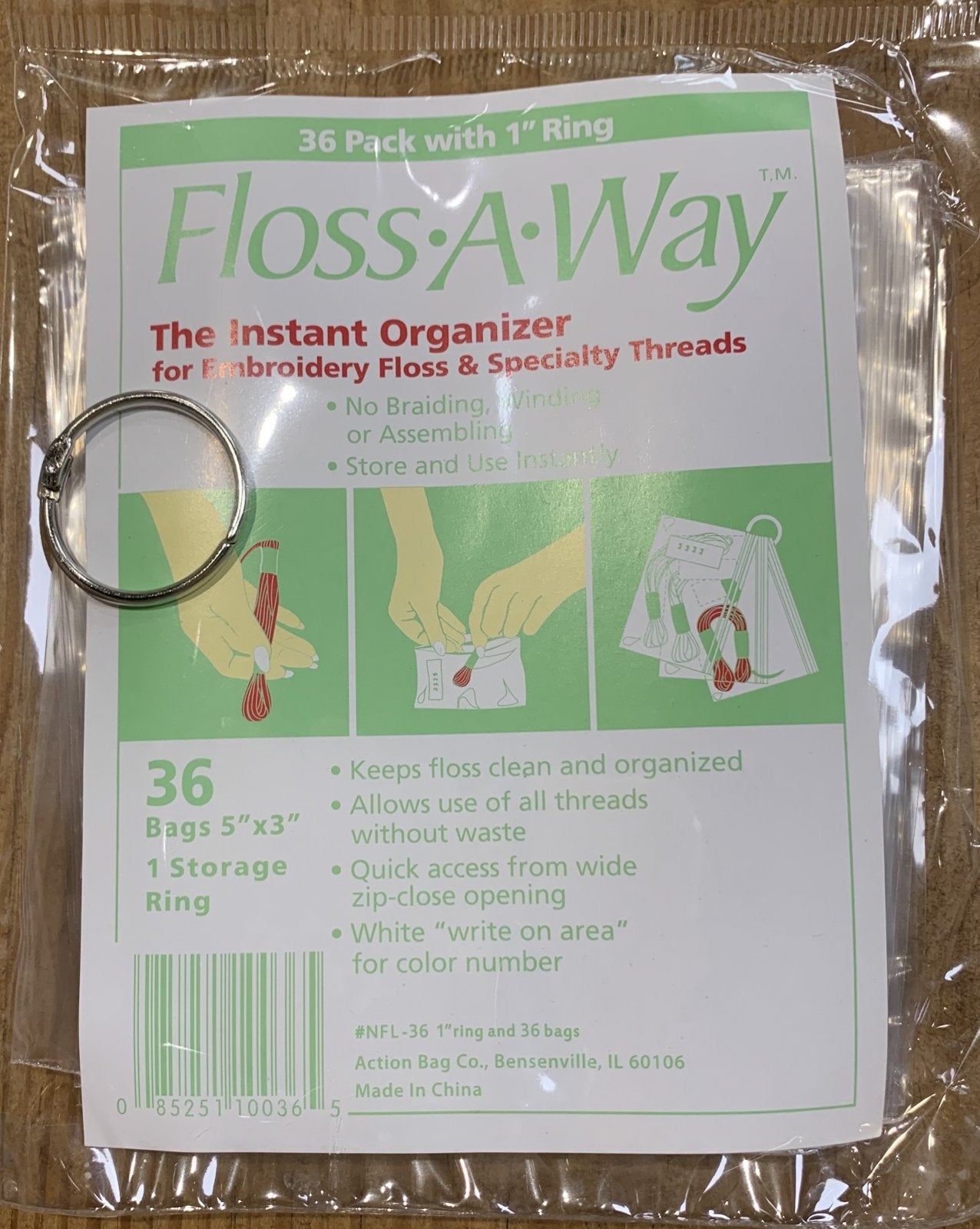 Floss Away Bag w/Ring - 36 count