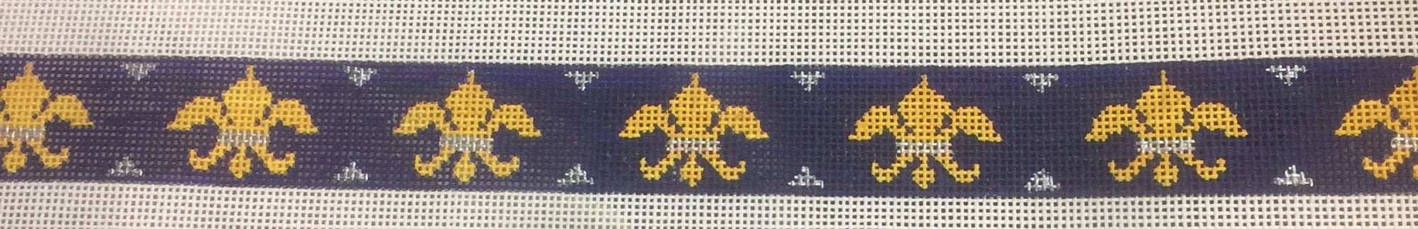 Fleur de Lis - Navy Bkg Belt
