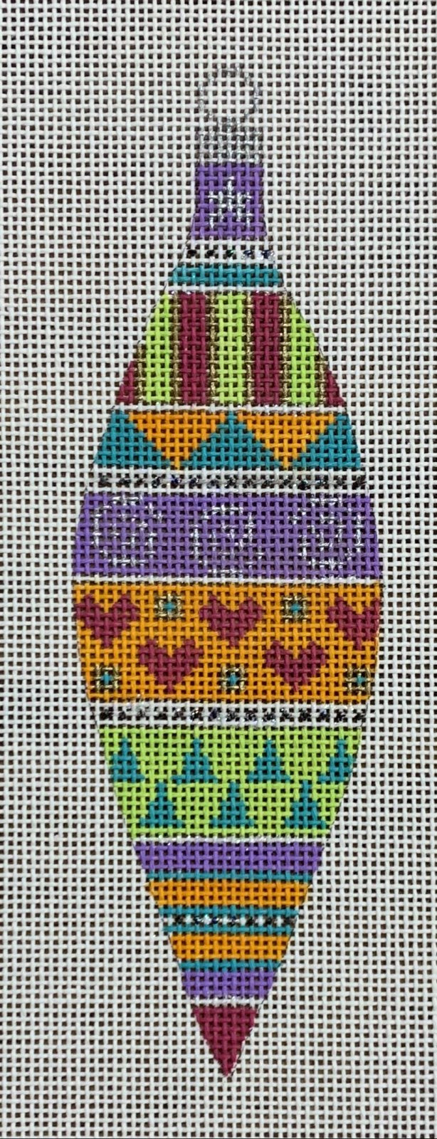 Fancy Candy Stripe Teardrop