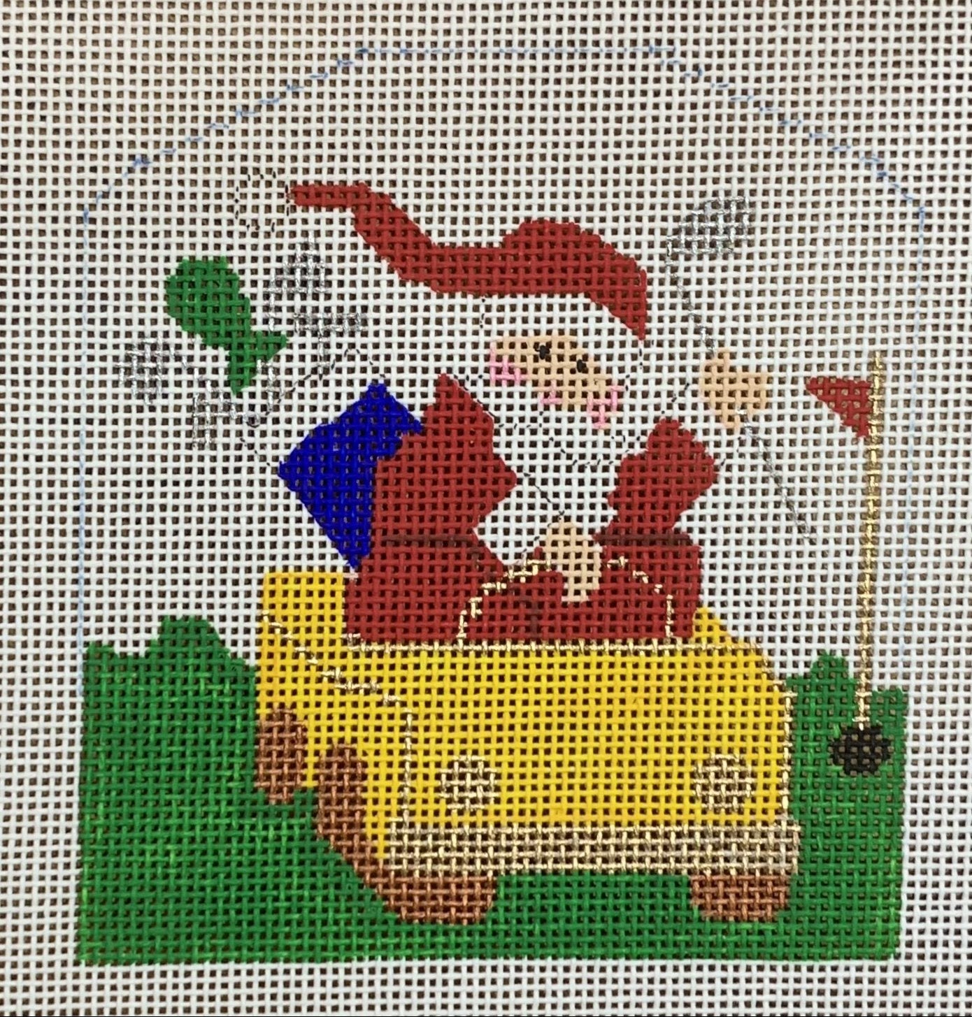 Golfing Santa Ornament